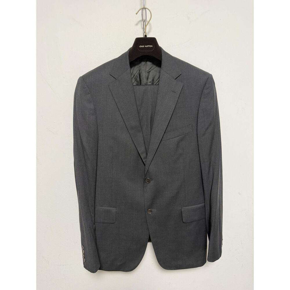 Gritti Suit Mens 52R Gray Wool Two Piece Notch Lapel Styled Ermenegildo Zegna